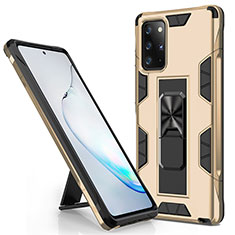 Funda Bumper Silicona y Plastico Mate Carcasa con Magnetico Soporte para Samsung Galaxy Note 20 Plus 5G Oro