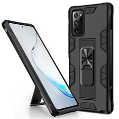Funda Bumper Silicona y Plastico Mate Carcasa con Magnetico Soporte para Samsung Galaxy Note 20 Ultra 5G Negro