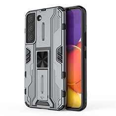 Funda Bumper Silicona y Plastico Mate Carcasa con Magnetico Soporte para Samsung Galaxy S21 Plus 5G Gris