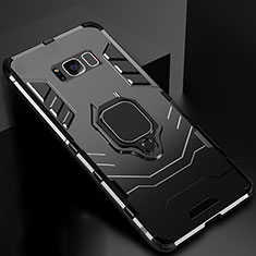 Funda Bumper Silicona y Plastico Mate Carcasa con Magnetico Soporte para Samsung Galaxy S8 Negro