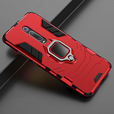 Funda Bumper Silicona y Plastico Mate Carcasa con Magnetico Soporte para Xiaomi Mi 9T Pro Rojo