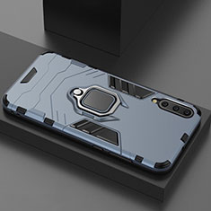 Funda Bumper Silicona y Plastico Mate Carcasa con Magnetico Soporte para Xiaomi Mi A3 Lite Azul