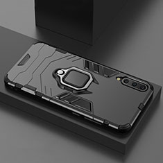 Funda Bumper Silicona y Plastico Mate Carcasa con Magnetico Soporte para Xiaomi Mi A3 Lite Negro
