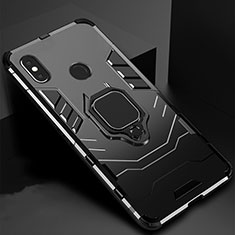 Funda Bumper Silicona y Plastico Mate Carcasa con Magnetico Soporte para Xiaomi Redmi 6 Pro Negro