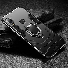 Funda Bumper Silicona y Plastico Mate Carcasa con Magnetico Soporte para Xiaomi Redmi Note 7 Negro