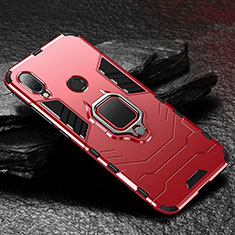 Funda Bumper Silicona y Plastico Mate Carcasa con Magnetico Soporte para Xiaomi Redmi Note 7 Pro Rojo