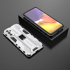 Funda Bumper Silicona y Plastico Mate Carcasa con Magnetico Soporte T01 para Samsung Galaxy A05s Blanco