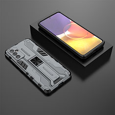 Funda Bumper Silicona y Plastico Mate Carcasa con Magnetico Soporte T01 para Samsung Galaxy A05s Gris