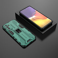 Funda Bumper Silicona y Plastico Mate Carcasa con Magnetico Soporte T01 para Samsung Galaxy A05s Verde