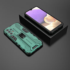 Funda Bumper Silicona y Plastico Mate Carcasa con Magnetico Soporte T01 para Samsung Galaxy M32 5G Verde