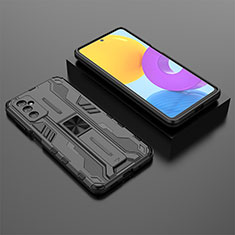 Funda Bumper Silicona y Plastico Mate Carcasa con Magnetico Soporte T01 para Samsung Galaxy M52 5G Negro