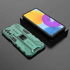 Funda Bumper Silicona y Plastico Mate Carcasa con Magnetico Soporte T01 para Samsung Galaxy M52 5G Verde