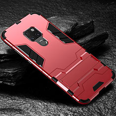 Funda Bumper Silicona y Plastico Mate Carcasa con Soporte A01 para Huawei Mate 20 Rojo