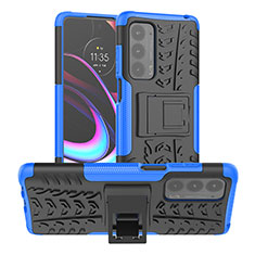 Funda Bumper Silicona y Plastico Mate Carcasa con Soporte A01 para Motorola Moto Edge (2021) 5G Azul