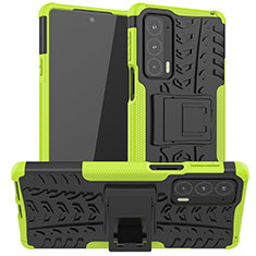 Funda Bumper Silicona y Plastico Mate Carcasa con Soporte A01 para Motorola Moto Edge Lite 5G Verde