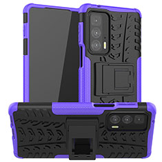 Funda Bumper Silicona y Plastico Mate Carcasa con Soporte A01 para Motorola Moto Edge S Pro 5G Morado