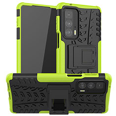 Funda Bumper Silicona y Plastico Mate Carcasa con Soporte A01 para Motorola Moto Edge S Pro 5G Verde