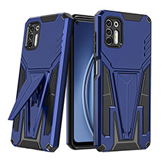 Funda Bumper Silicona y Plastico Mate Carcasa con Soporte A01 para Motorola Moto G Stylus (2021) Azul