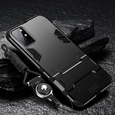 Funda Bumper Silicona y Plastico Mate Carcasa con Soporte A01 para OnePlus 8T 5G Negro