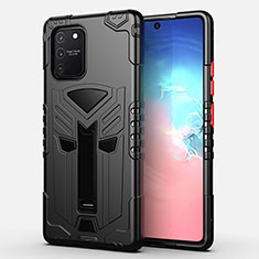 Funda Bumper Silicona y Plastico Mate Carcasa con Soporte A01 para Samsung Galaxy S10 Lite Negro