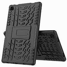 Funda Bumper Silicona y Plastico Mate Carcasa con Soporte A01 para Samsung Galaxy Tab A7 4G 10.4 SM-T505 Negro