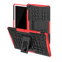 Funda Bumper Silicona y Plastico Mate Carcasa con Soporte A01 para Samsung Galaxy Tab S5e 4G 10.5 SM-T725 Rojo