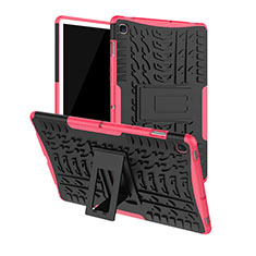 Funda Bumper Silicona y Plastico Mate Carcasa con Soporte A01 para Samsung Galaxy Tab S5e Wi-Fi 10.5 SM-T720 Rosa Roja