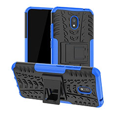 Funda Bumper Silicona y Plastico Mate Carcasa con Soporte A01 para Xiaomi Redmi 8A Azul