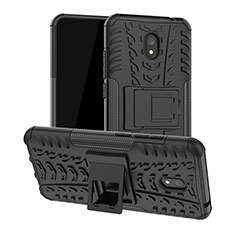 Funda Bumper Silicona y Plastico Mate Carcasa con Soporte A01 para Xiaomi Redmi 8A Negro