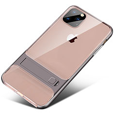 Funda Bumper Silicona y Plastico Mate Carcasa con Soporte A02 para Apple iPhone 11 Pro Gris