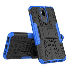 Funda Bumper Silicona y Plastico Mate Carcasa con Soporte A02 para Huawei Mate 10 Lite Azul