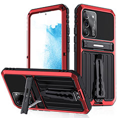 Funda Bumper Silicona y Plastico Mate Carcasa con Soporte A02 para Samsung Galaxy S21 5G Rojo