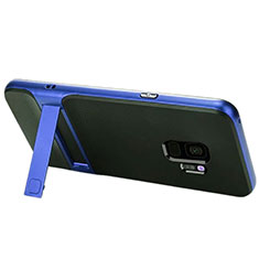 Funda Bumper Silicona y Plastico Mate Carcasa con Soporte A02 para Samsung Galaxy S9 Azul