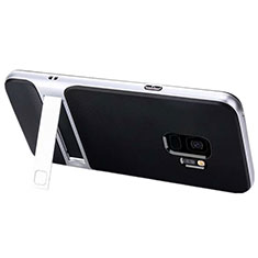 Funda Bumper Silicona y Plastico Mate Carcasa con Soporte A02 para Samsung Galaxy S9 Blanco