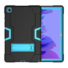 Funda Bumper Silicona y Plastico Mate Carcasa con Soporte A02 para Samsung Galaxy Tab A7 4G 10.4 SM-T505 Azul y Negro