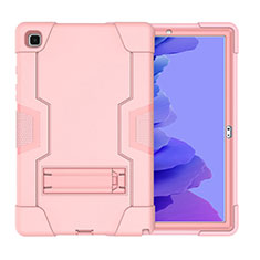 Funda Bumper Silicona y Plastico Mate Carcasa con Soporte A02 para Samsung Galaxy Tab A7 4G 10.4 SM-T505 Rosa