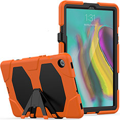 Funda Bumper Silicona y Plastico Mate Carcasa con Soporte A02 para Samsung Galaxy Tab S5e 4G 10.5 SM-T725 Naranja