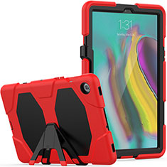 Funda Bumper Silicona y Plastico Mate Carcasa con Soporte A02 para Samsung Galaxy Tab S5e 4G 10.5 SM-T725 Rojo