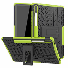 Funda Bumper Silicona y Plastico Mate Carcasa con Soporte A02 para Samsung Galaxy Tab S6 10.5 SM-T860 Verde