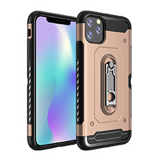 Funda Bumper Silicona y Plastico Mate Carcasa con Soporte A03 para Apple iPhone 11 Pro Max Oro