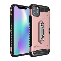 Funda Bumper Silicona y Plastico Mate Carcasa con Soporte A03 para Apple iPhone 11 Pro Max Oro Rosa