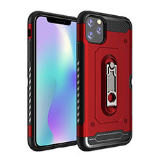 Funda Bumper Silicona y Plastico Mate Carcasa con Soporte A03 para Apple iPhone 11 Pro Max Rojo