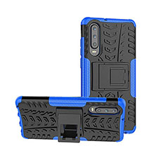 Funda Bumper Silicona y Plastico Mate Carcasa con Soporte A03 para Huawei P30 Azul