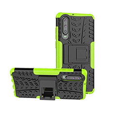 Funda Bumper Silicona y Plastico Mate Carcasa con Soporte A03 para Huawei P30 Verde