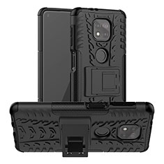 Funda Bumper Silicona y Plastico Mate Carcasa con Soporte A03 para Motorola Moto G Power (2021) Negro