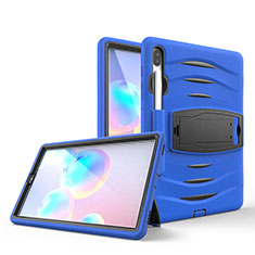 Funda Bumper Silicona y Plastico Mate Carcasa con Soporte A03 para Samsung Galaxy Tab S6 10.5 SM-T860 Azul