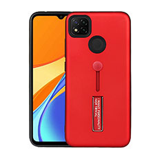 Funda Bumper Silicona y Plastico Mate Carcasa con Soporte A03 para Xiaomi Redmi 9C NFC Rojo
