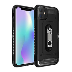 Funda Bumper Silicona y Plastico Mate Carcasa con Soporte A04 para Apple iPhone 11 Negro