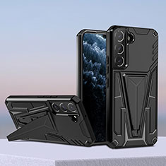 Funda Bumper Silicona y Plastico Mate Carcasa con Soporte A04 para Samsung Galaxy S21 5G Negro