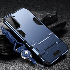 Funda Bumper Silicona y Plastico Mate Carcasa con Soporte A05 para Samsung Galaxy S24 5G Azul